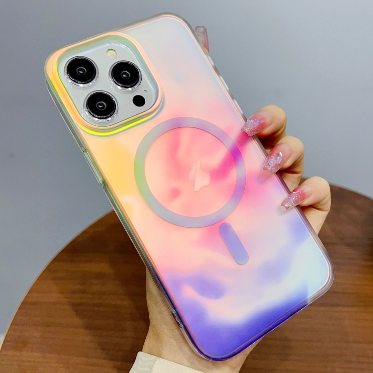 

For iPhone 16 Pro Gradient MagSafe PC Hybrid TPU Phone Case(Colorful)