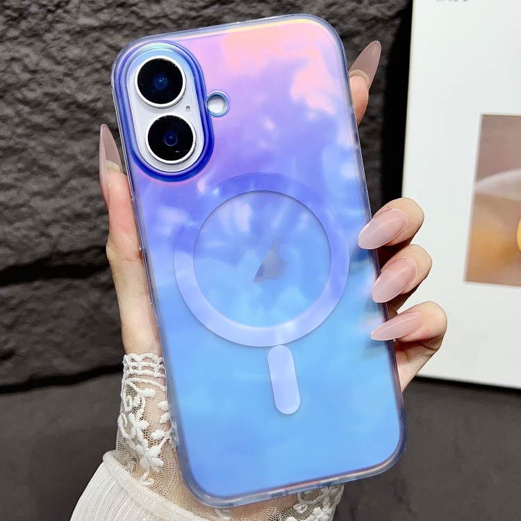 

For iPhone 16 Plus Gradient MagSafe PC Hybrid TPU Phone Case(Blue)