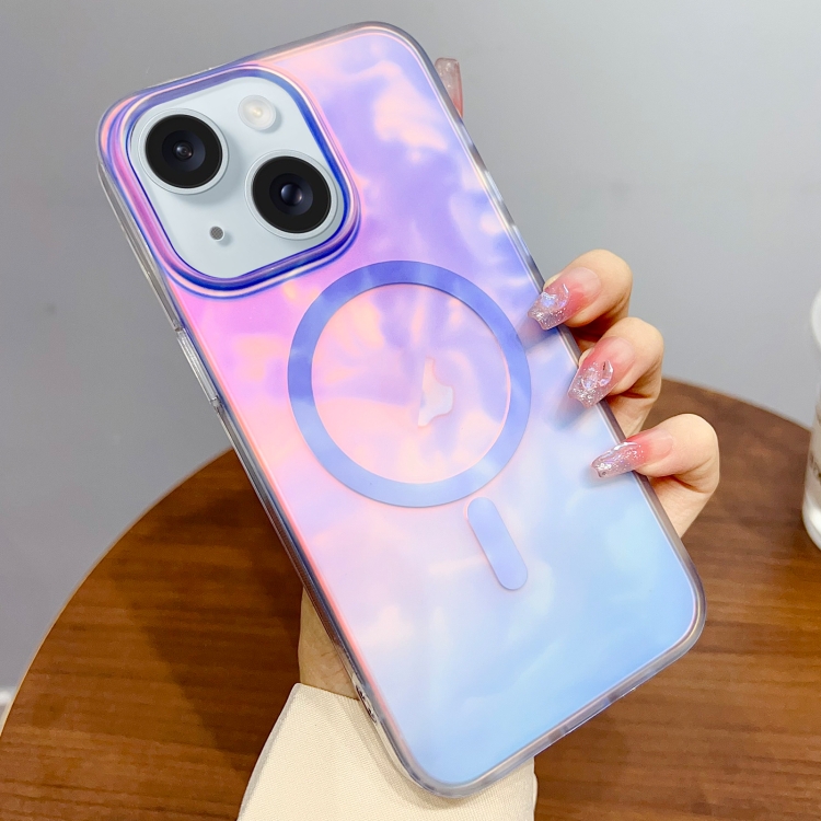 

For iPhone 15 Plus Gradient MagSafe PC Hybrid TPU Phone Case(Blue)