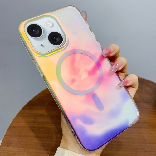

For iPhone 15 Plus Gradient MagSafe PC Hybrid TPU Phone Case(Colorful)