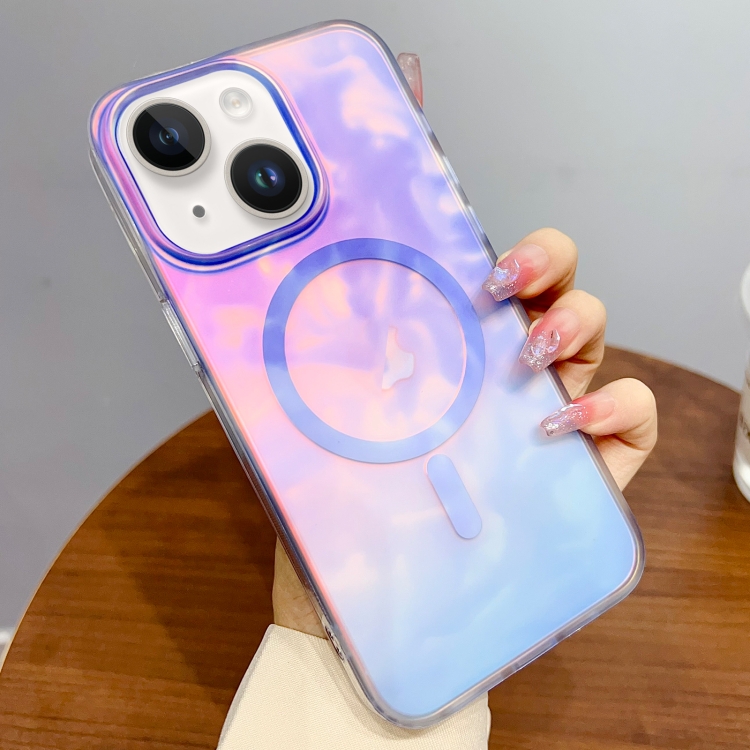 

For iPhone 14 Gradient MagSafe PC Hybrid TPU Phone Case(Blue)