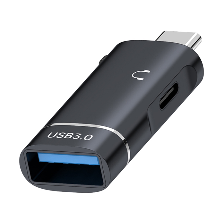 

2 in 1 Type-C to USB and Type-C Earphone Adapter(Black)