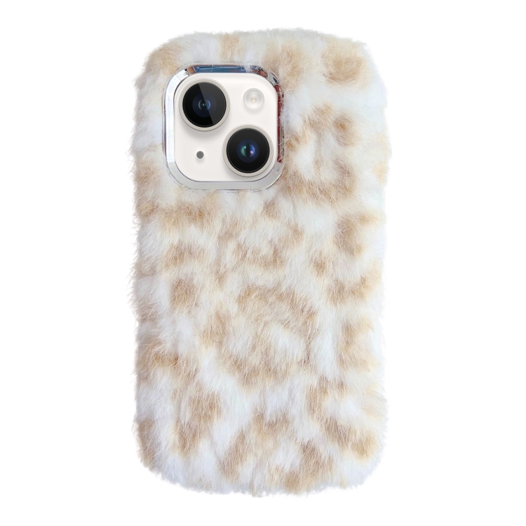 

For iPhone 14 Leopard Print Plush TPU Phone Case(Light Yellow)