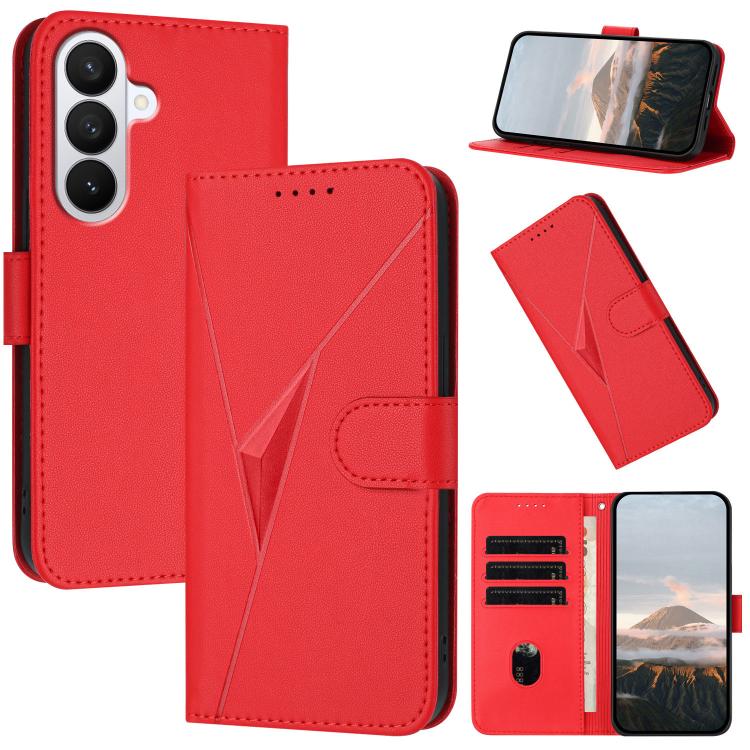 

For Samsung Galaxy S26 Pro 5G Triangle Pattern Buckle Clasp Leather Phone Case(Red)