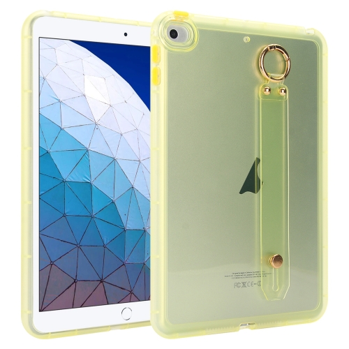 

For iPad Air 3 10.5 2019 Wristband Holder PC Hybrid TPU Soft Tablet Case(Yellow)