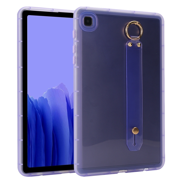 

For Samsung Galaxy Tab A7 10.4 2020 T500 Wristband Holder PC Hybrid TPU Soft Tablet Case(Purple)