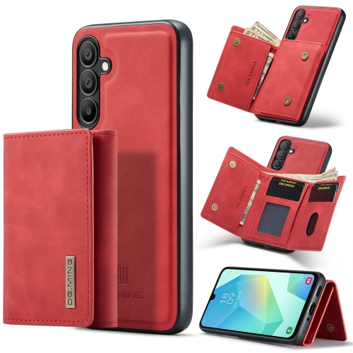 

For Samsung Galaxy A16 5G DG.MING M1 Series 3-Fold Multi Card Wallet + Magnetic Phone Case(Red)