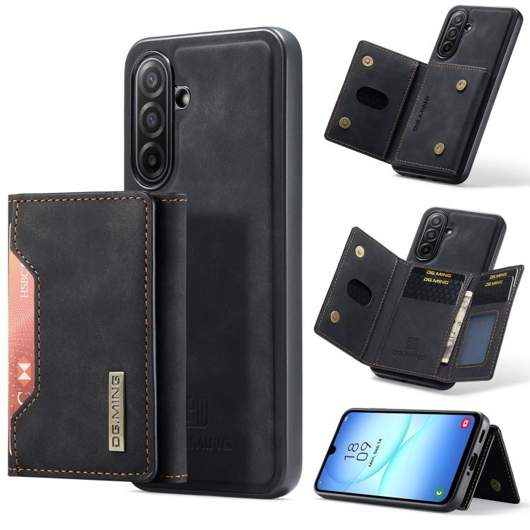 

For Samsung Galaxy A17 4G / 5G DG.MING M2 Series 3-Fold Multi Card Bag + Magnetic Phone Case(Black)