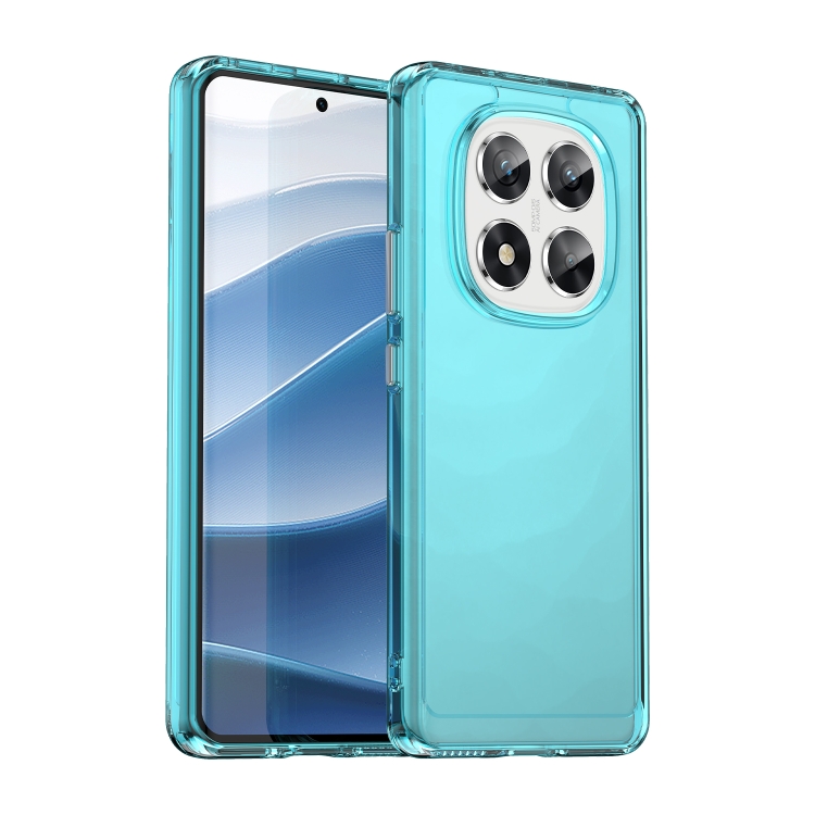 

For Redmi Note 14 Pro 5G Candy Series TPU Phone Case(Transparent Blue)