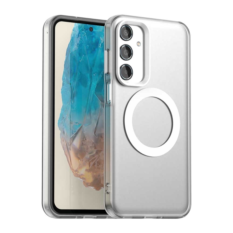 

For Samsung Galaxy M35 5G Candy Magsafe PC Hybrid TPU Phone Case(White)