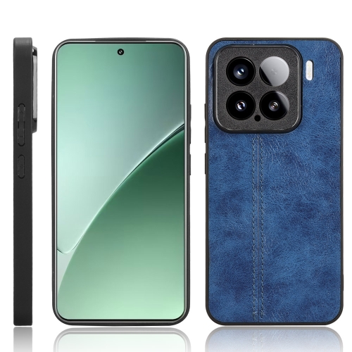 

For Xiaomi 15 Cow Pattern Sewing Back Cover Phone Case(Blue)