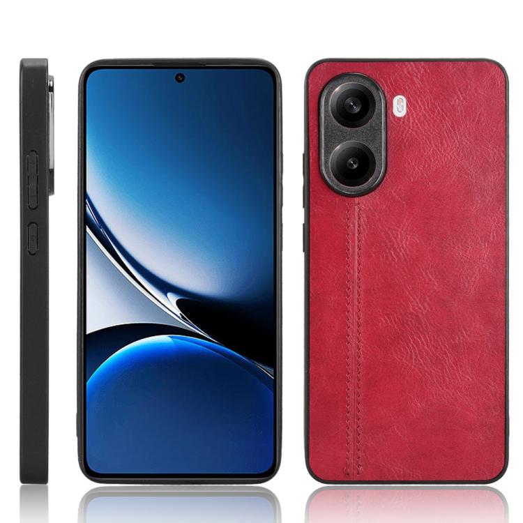 

For Xiaomi Poco X7 Pro Cow Pattern Sewing Back Cover Phone Case(Red)