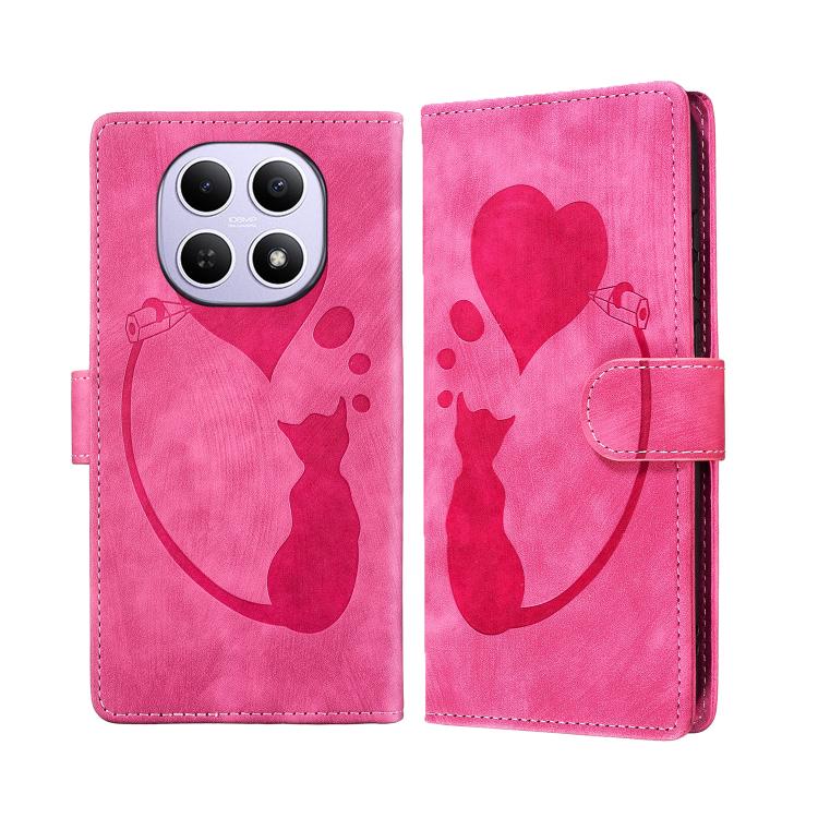 

For Redmi Note 15 4G / 5G Global 164mm Pen Heart Cat Embossed Leather Phone Case(Pink)