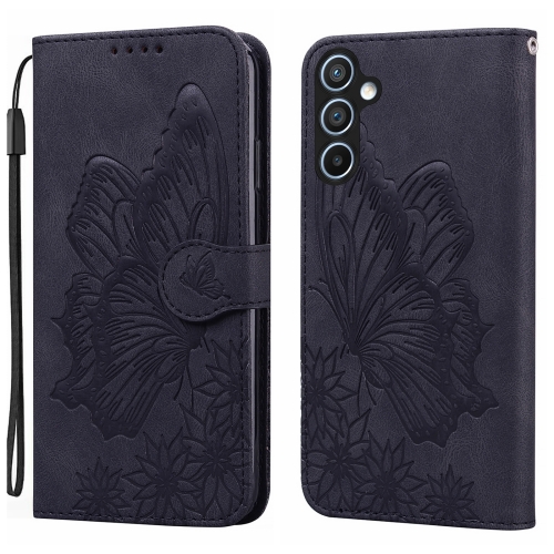 

For Samsung Galaxy S25 5G Retro Skin Feel Butterflies Embossing Horizontal Flip Leather Phone Case(Black)