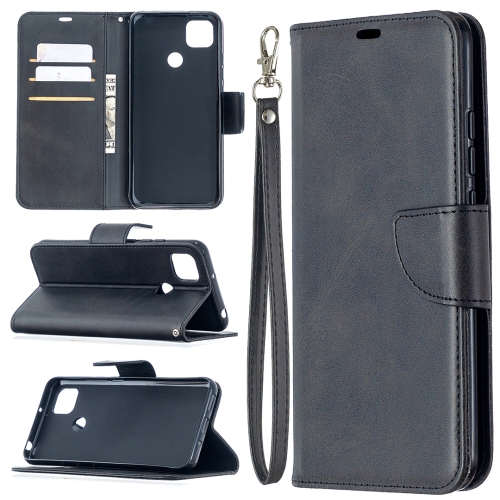 

For Xiaomi Redmi 9C Retro Lambskin Texture Pure Color Horizontal Flip PU Leather Case with Holder & Card Slots & Wallet & Lanyard(Black)