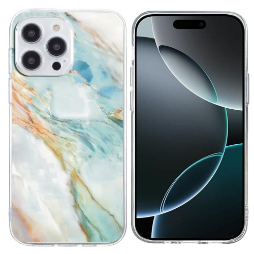 

For iPhone 16 Pro Colorful Painting Pattern TPU Phone Case(Marble)