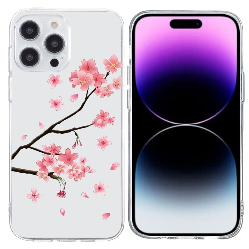 

For iPhone 14 Pro Max Colorful Painting Pattern TPU Phone Case(Plum Blossom)