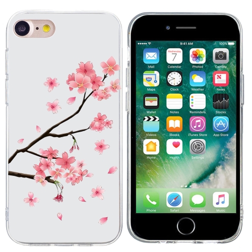 

For iPhone SE 2022 / 2020 / 8 / 7 Colorful Painting Pattern TPU Phone Case(Plum Blossom)