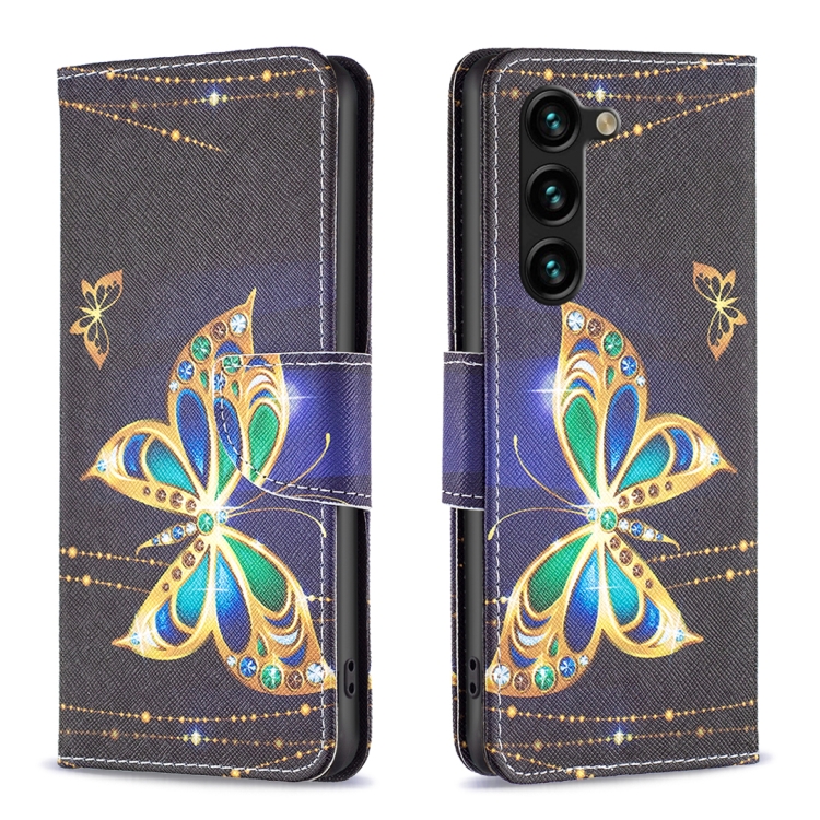 

For Samsung Galaxy S25+ 5G Colored Drawing Pattern Leather Phone Case(Big Butterfly)