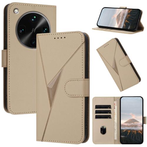 

For OPPO Find X8 Ultra Triangle Pattern Buckle Clasp Leather Phone Case(Gold)