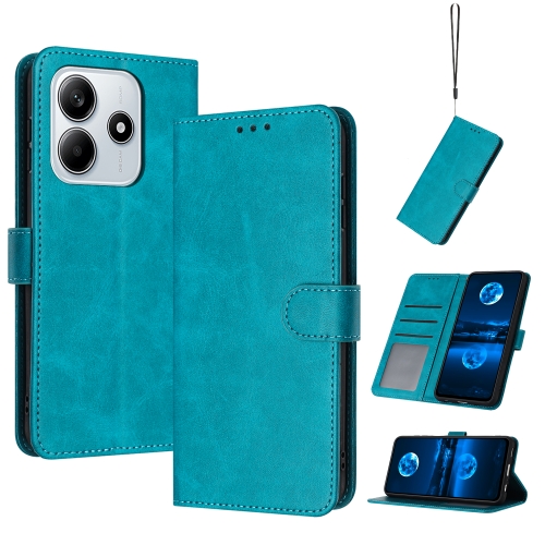 

For Redmi Note 14 5G Solid Calf Texture Flip Leather Phone Case(Green)