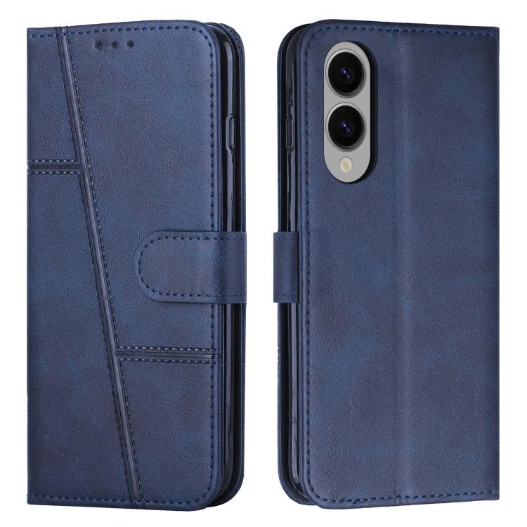 

For Samsung Galaxy S25 Edge 5G Stitching Calf Texture Buckle Leather Phone Case(Blue)