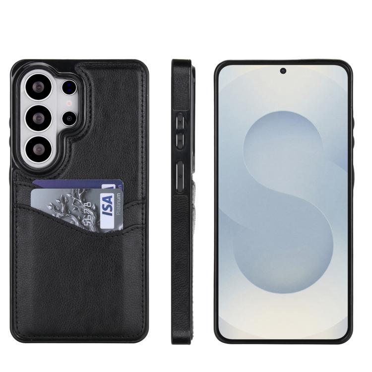 

For Samsung Galaxy S26 Ultra 5G Litchi Leather Skin Card Slots Phone Case(Black)