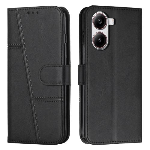 

For Redmi Turbo 4 / Xiaomi Poco X7 Pro Stitching Calf Texture Buckle Leather Phone Case(Black)