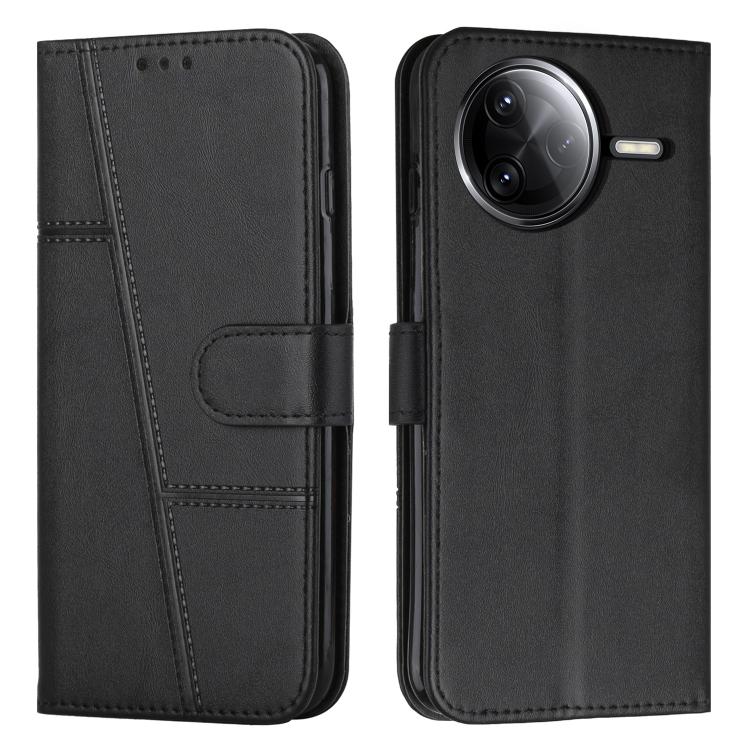 

For Redmi K80 / K80 Pro Stitching Calf Texture Buckle Leather Phone Case(Black)