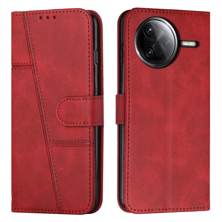 

For Redmi K80 / K80 Pro Stitching Calf Texture Buckle Leather Phone Case(Red)