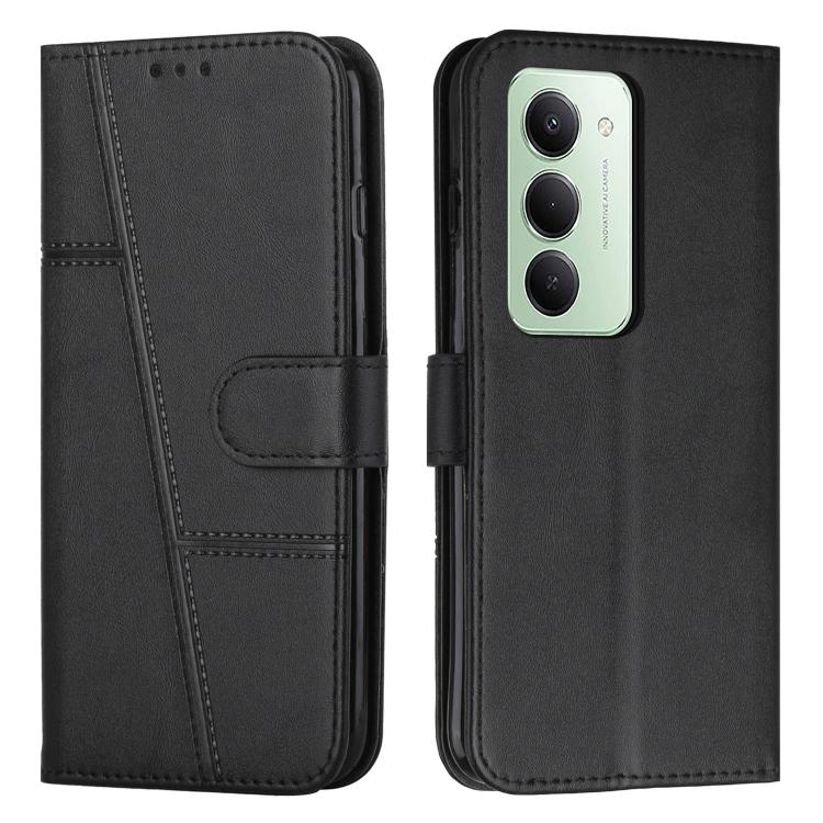 

For Redmi 15 5G / 4G EU 171mm Stitching Calf Texture Buckle Leather Phone Case(Black)