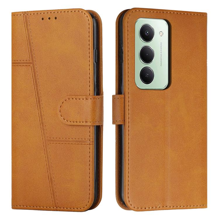 

For Redmi 15 5G / 4G EU 171mm Stitching Calf Texture Buckle Leather Phone Case(Yellow)