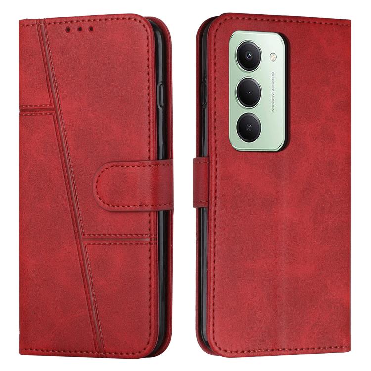

For Redmi 15 5G Global / 4G SEA 169mm Stitching Calf Texture Buckle Leather Phone Case(Red)