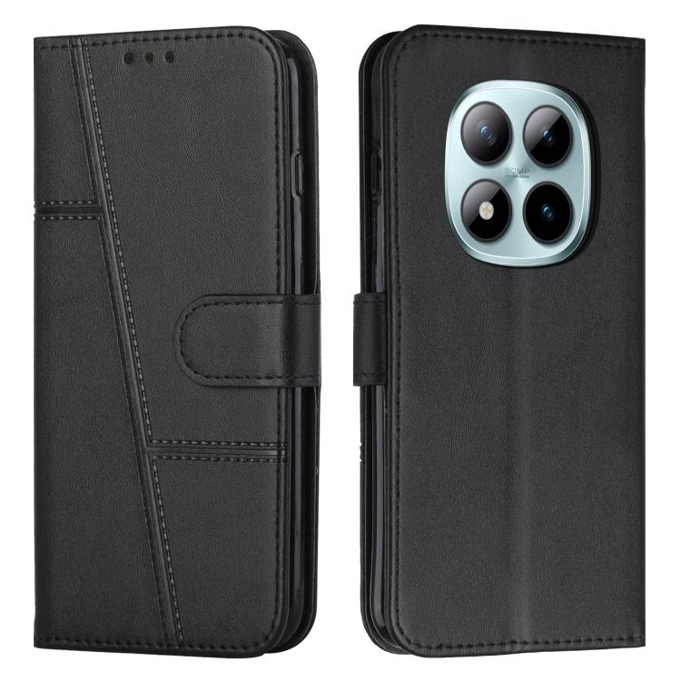 

For Redmi Note 15 Pro 5G Global 163.6mm Stitching Calf Texture Buckle Leather Phone Case(Black)