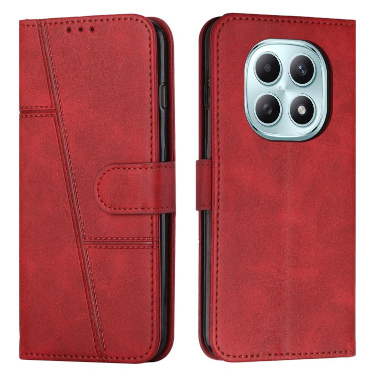 

For Redmi Note 15 4G / 5G Global 164mm Stitching Calf Texture Buckle Leather Phone Case(Red)