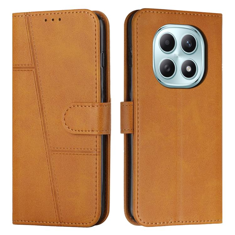 

For Redmi Note 15 5G Global 164mm Stitching Calf Texture Buckle Leather Phone Case(Yellow)