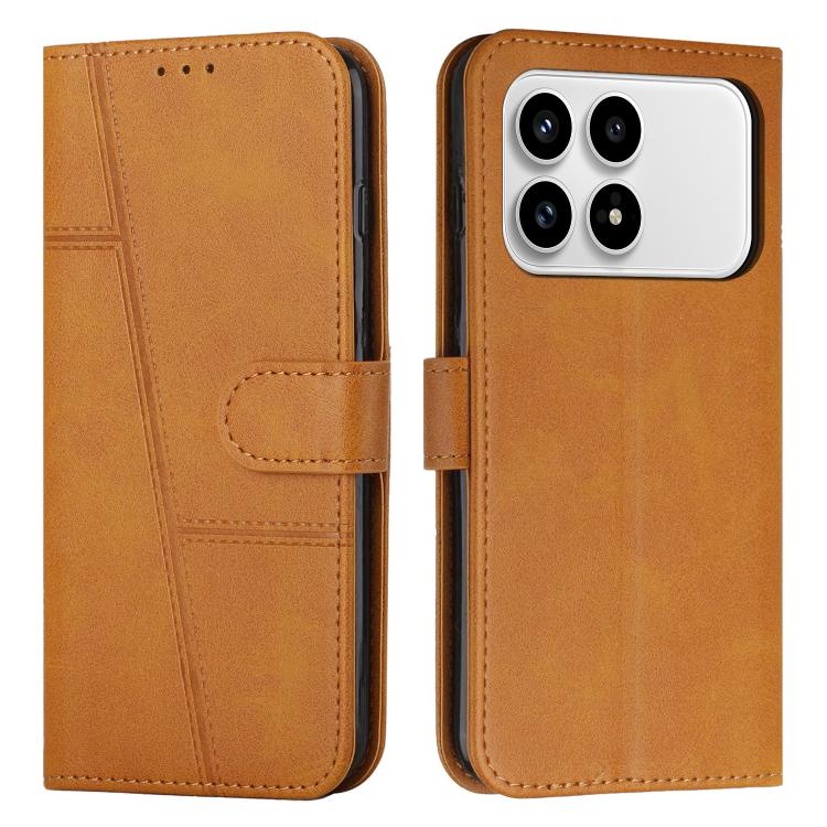 

For Redmi K90 / Poco F8 Pro Stitching Calf Texture Buckle Leather Phone Case(Yellow)