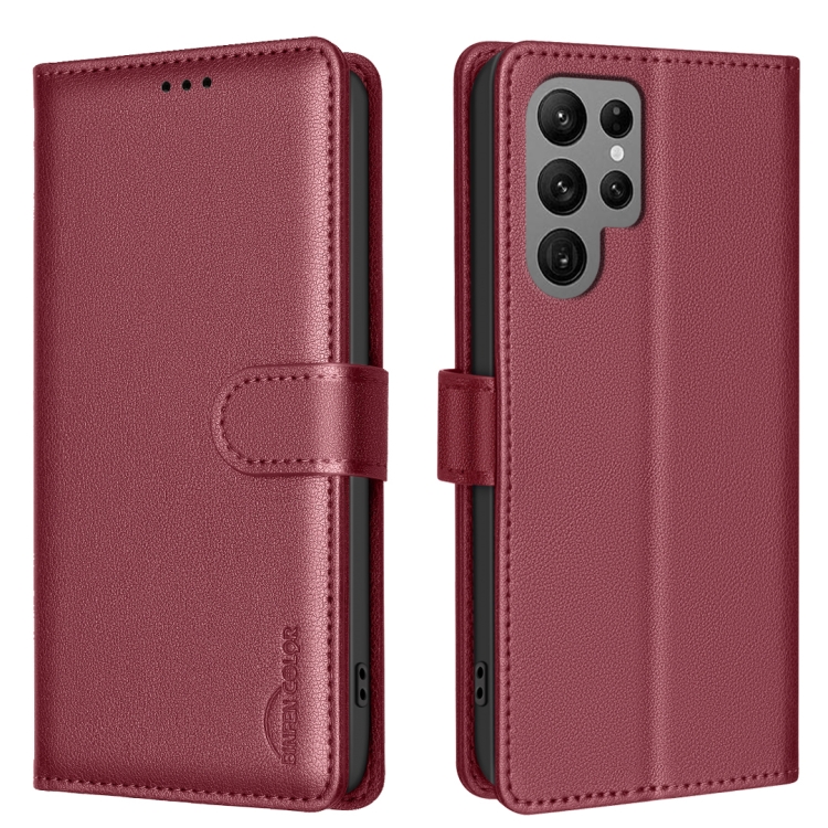 

For Samsung Galaxy S25 Ultra 5G Litchi Texture RFID Anti-theft Leather Phone Case(Red)