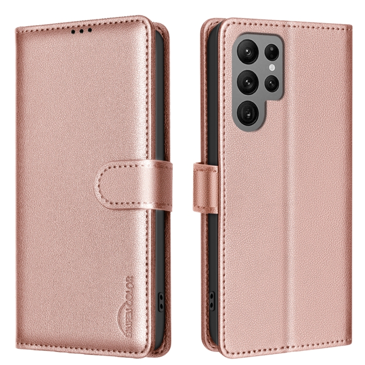 

For Samsung Galaxy S25 Ultra 5G Litchi Texture RFID Anti-theft Leather Phone Case(Gold)