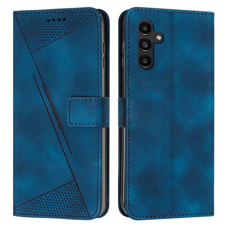 

For Samsung Galaxy S25 FE 5G Dream Triangle Leather Phone Case with Lanyard(Blue)