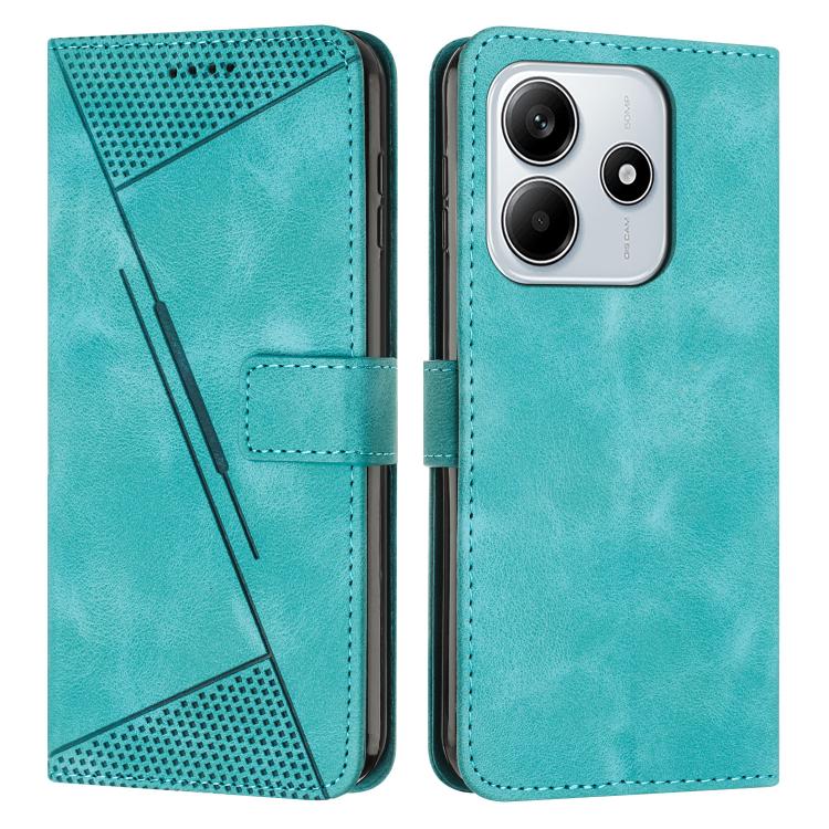 

For Redmi Note 14 4G 163.25mm Dream Triangle Leather Phone Case with Lanyard(Green)