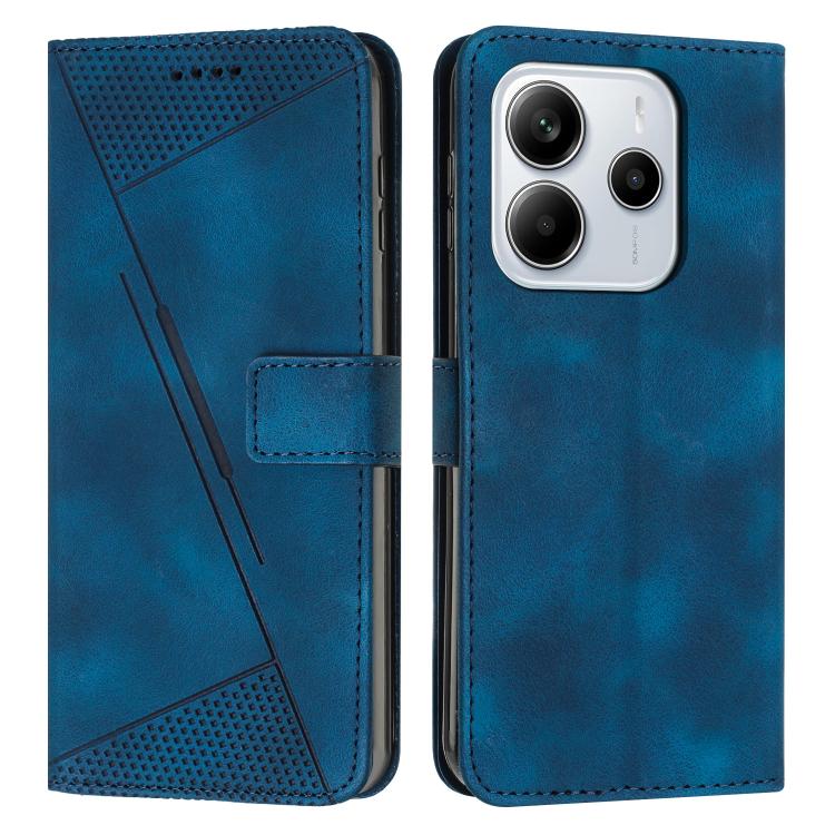 

For Redmi Note 14 4G 164.84mm Dream Triangle Leather Phone Case with Long Lanyard(Blue)