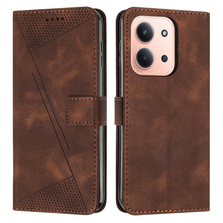 

For Redmi 15C 5G / 4G EU 173mm Dream Triangle Leather Phone Case with Lanyard(Brown)