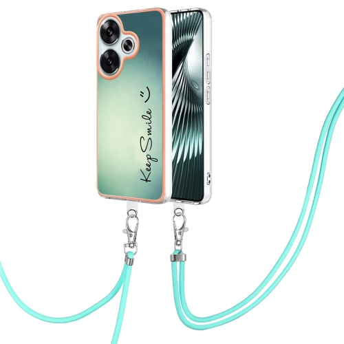 

For Xiaomi Poco F6 5G Electroplating Dual-side IMD Phone Case with Lanyard(Smile)