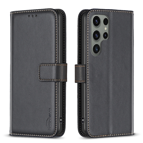 

For Samsung Galaxy S25 Ultra 5G Magnetic Buckle Leather Phone Case(Black)