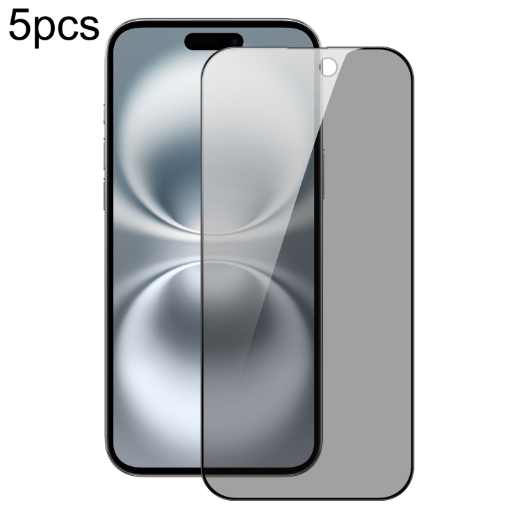 

For iPhone 16 Plus 5pcs DUX DUCIS 0.33mm 9H High Aluminum Anti-spy HD Tempered Glass Film