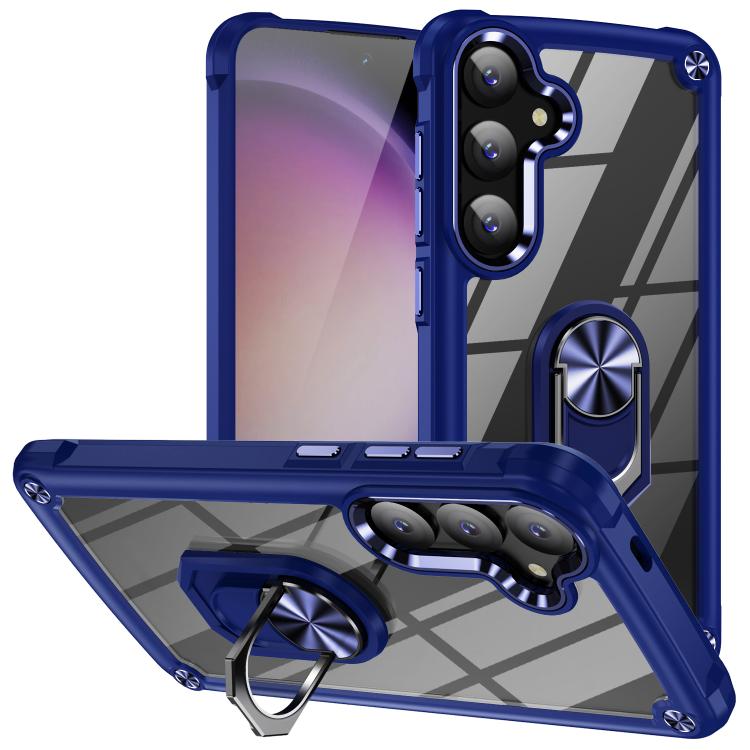 For Samsung Galaxy S26 5G TPU + PC Lens Protection Phone Case with Ring Holder(Blue)