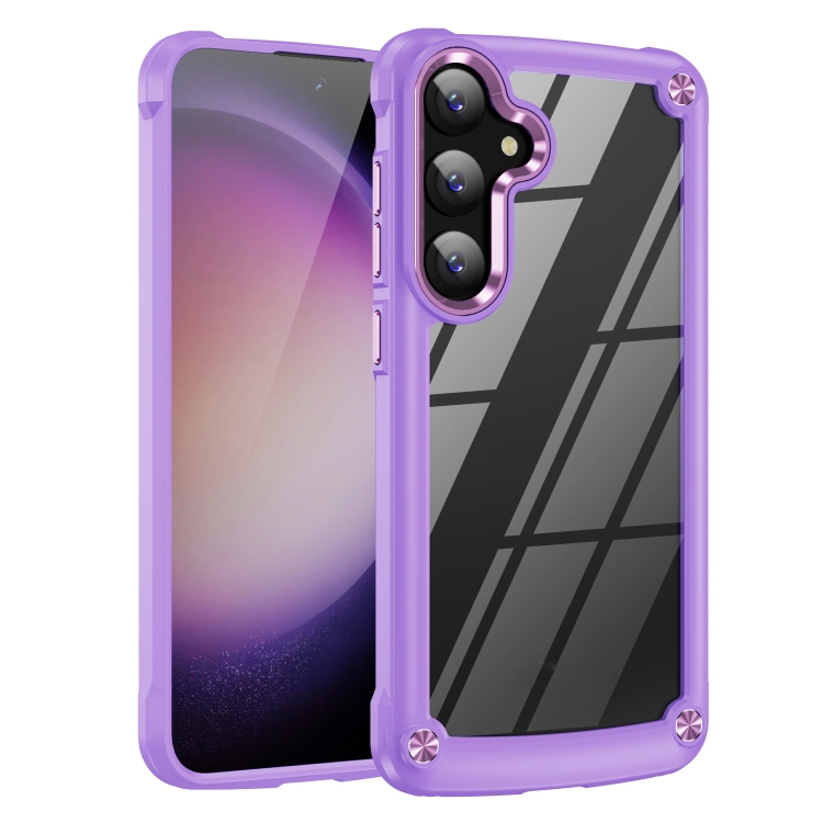 

For Samsung Galaxy S24 FE 5G TPU + PC Lens Protection Phone Case(Purple)