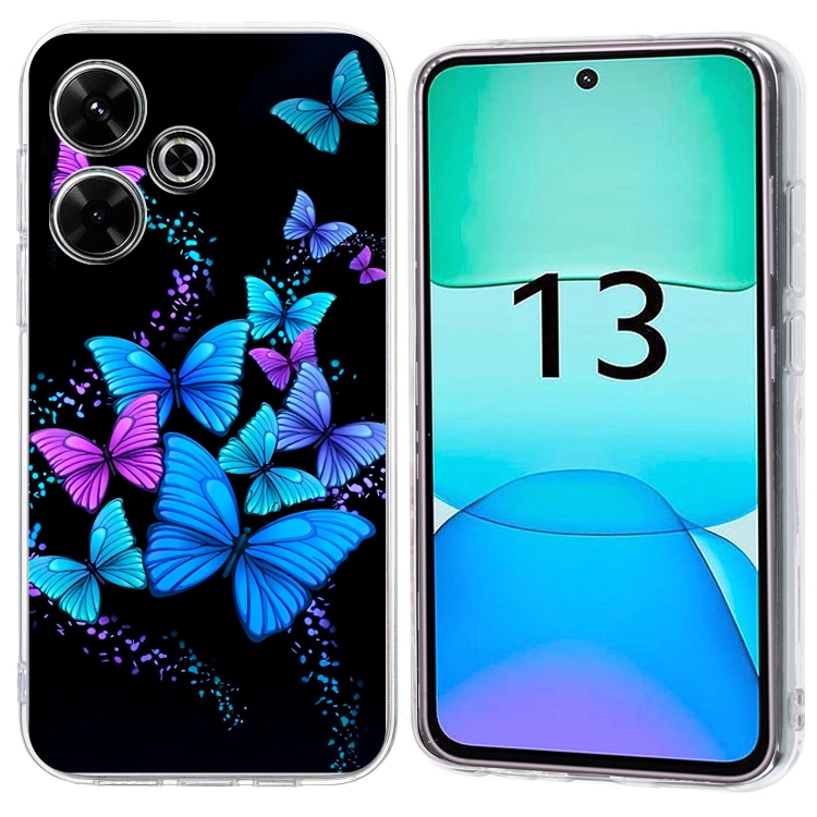 

For Redmi 13 4G Colorful Painting Pattern TPU Phone Case(Color Butterflies)