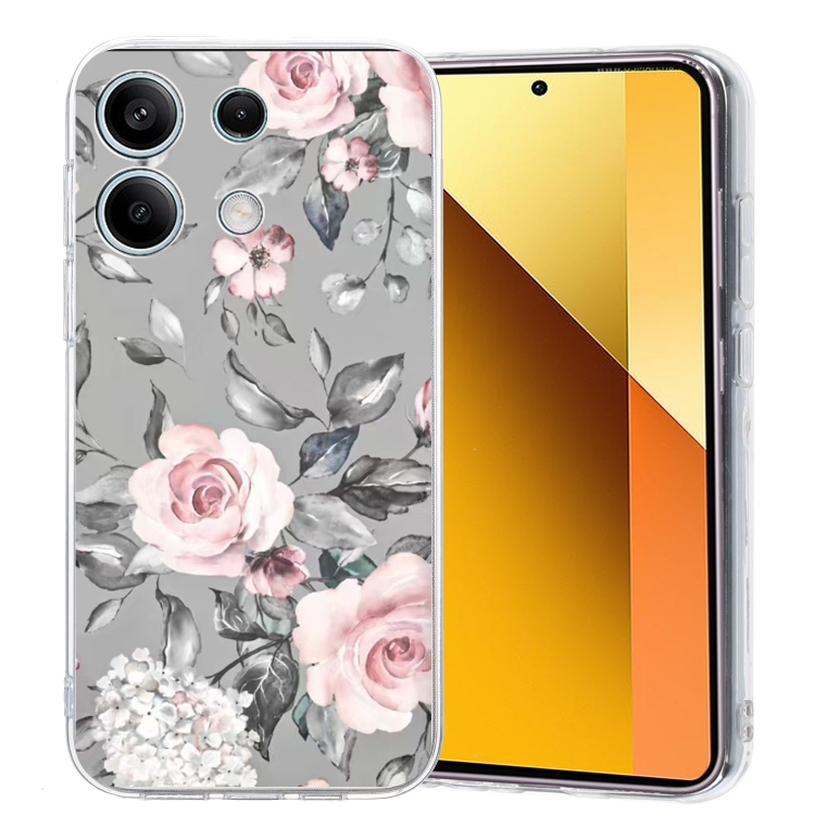 

For Redmi Note 13 Pro 5G Colorful Painting Pattern TPU Phone Case(Flowers On Grey)